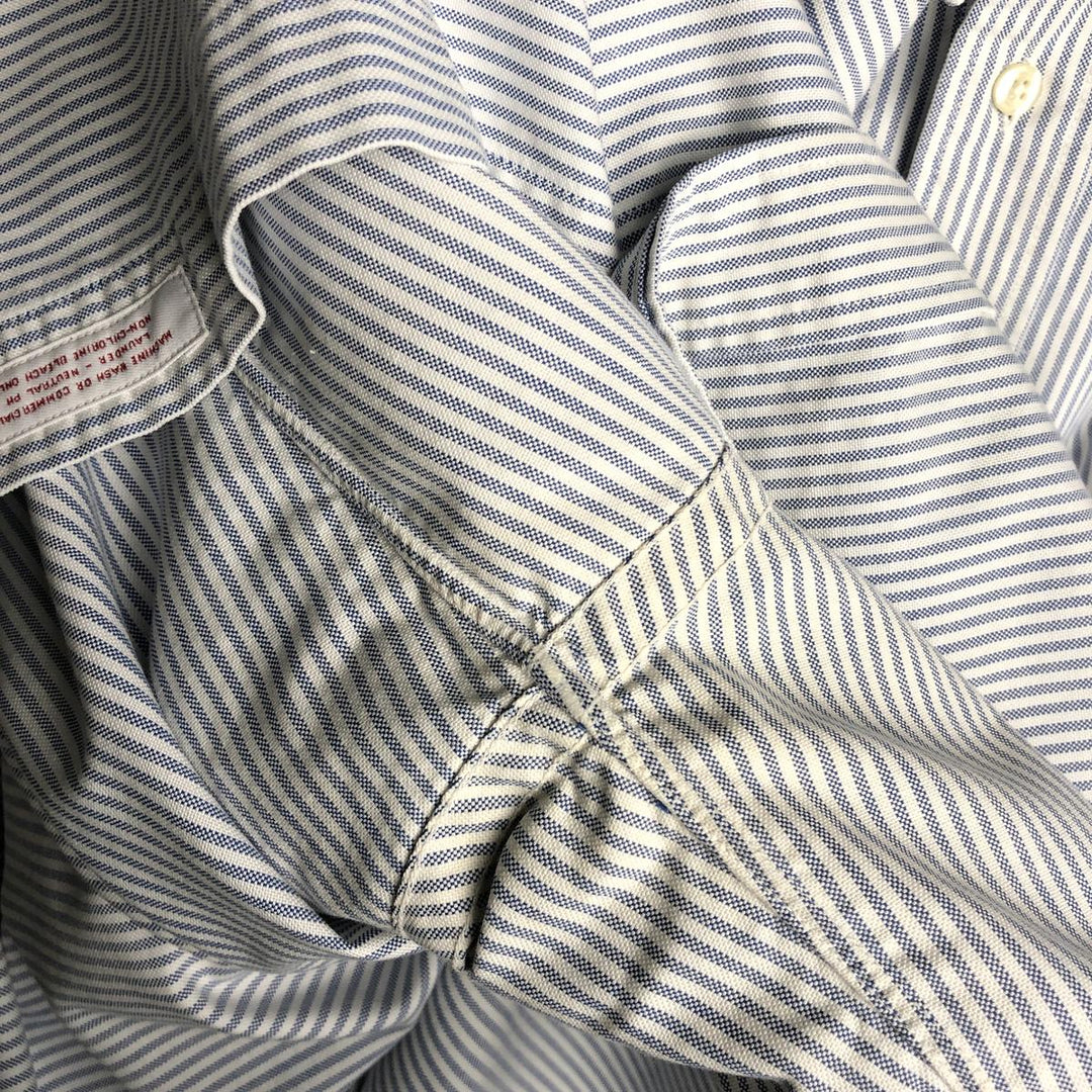 Brooks Brothers Est.1818 Long Sleeve Button-Down Striped Shirt Made in USA Men's XL Supima Cotton navy blue type Vintage Second Hand
