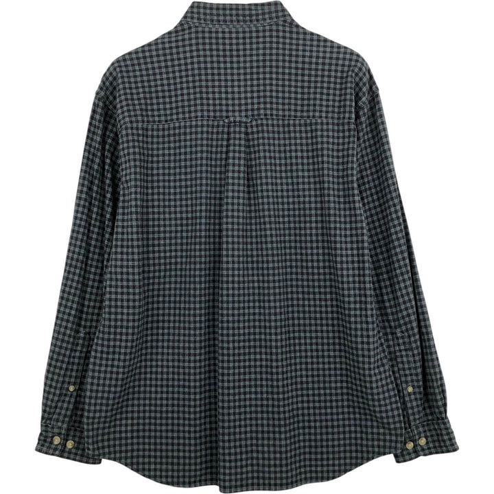 90s-00'S Vintage Columbia Long Sleeve Button-Down Check Shirt, Men's Size L cotton black type Vintage Second Hand