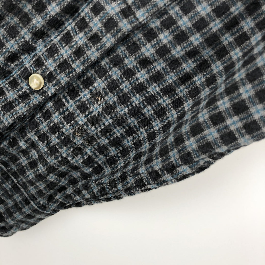 90s-00'S Vintage Columbia Long Sleeve Button-Down Check Shirt, Men's Size L cotton black type Vintage Second Hand