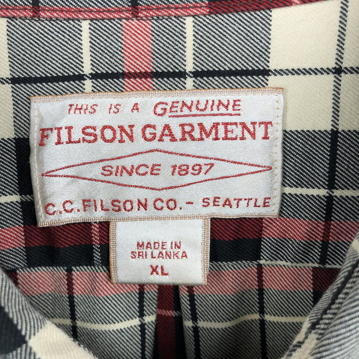 Filson Check Pattern Long-Sleeve Shirt, Men's Size XL (approx.) unclear black type Vintage Second Hand