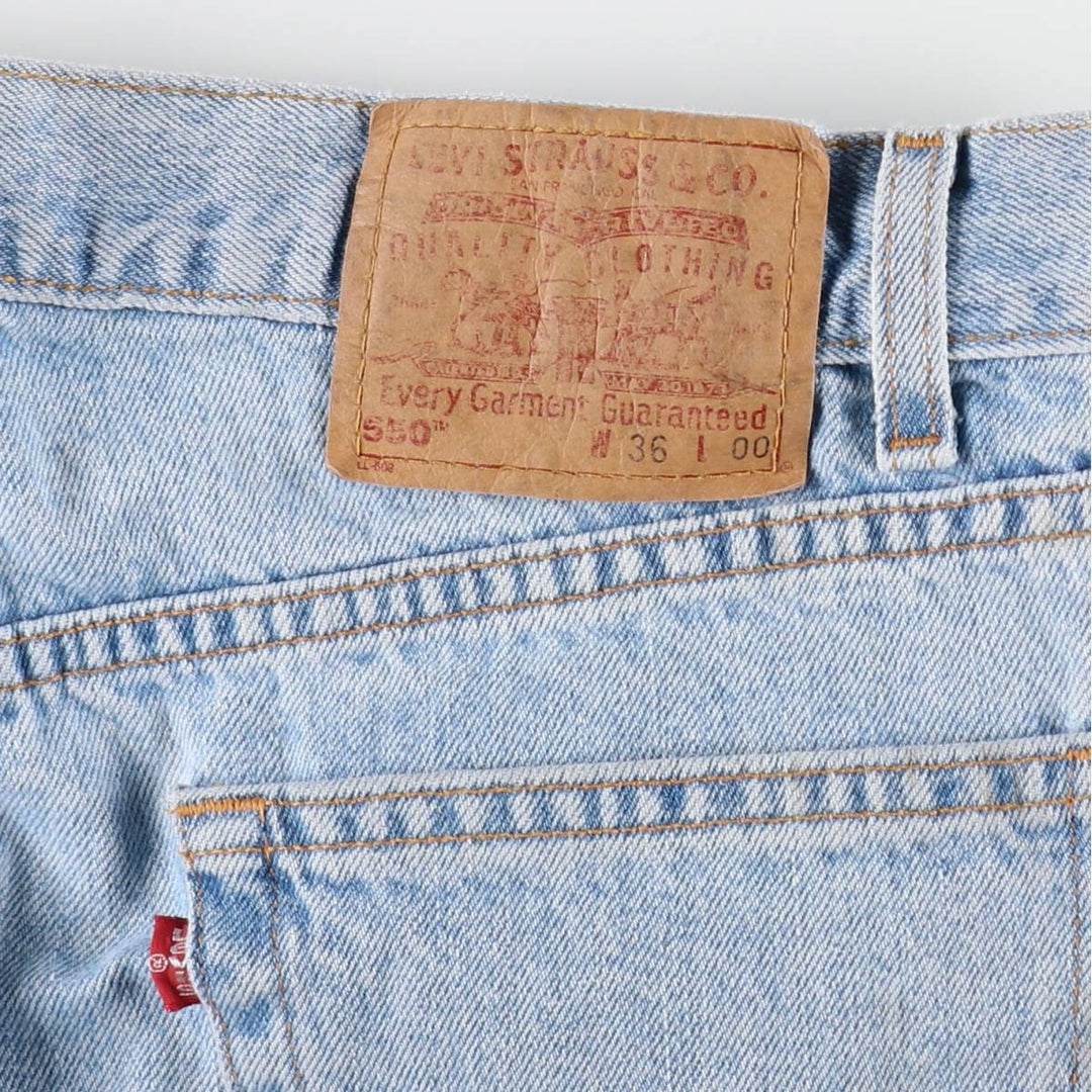 90'S Levi's 550 Relaxed Fit 35550-1836 Denim Shorts, Men's W35 (approx.), Vintage. cotton Blue type light blue Vintage Second Hand