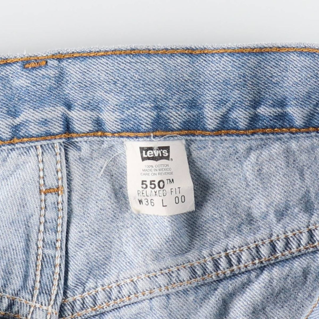 90'S Levi's 550 Relaxed Fit 35550-1836 Denim Shorts, Men's W35 (approx.), Vintage. cotton Blue type light blue Vintage Second Hand