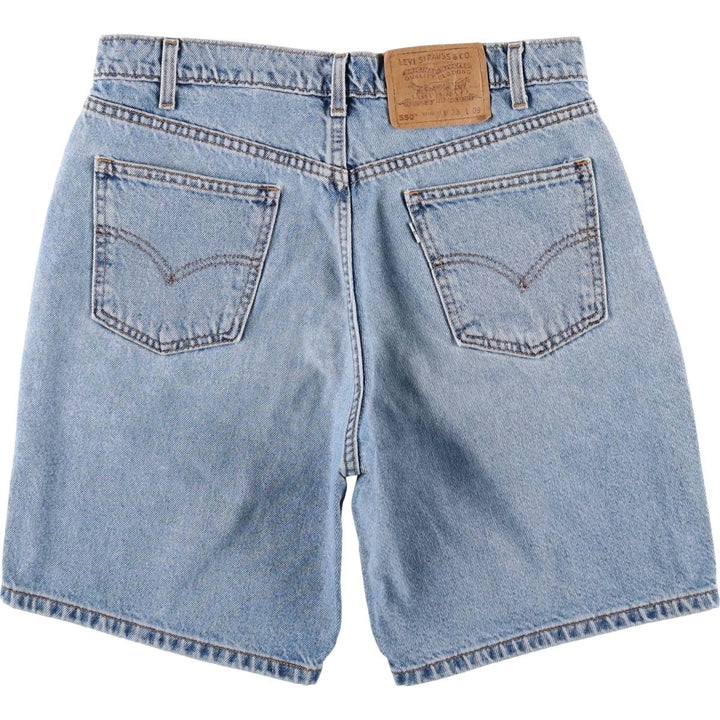 1990'S Levi's 550 Relaxed Fit 34550-1714 Denim Shorts, Men's W32 (approx.), Vintage cotton Blue type light blue Vintage Second Hand