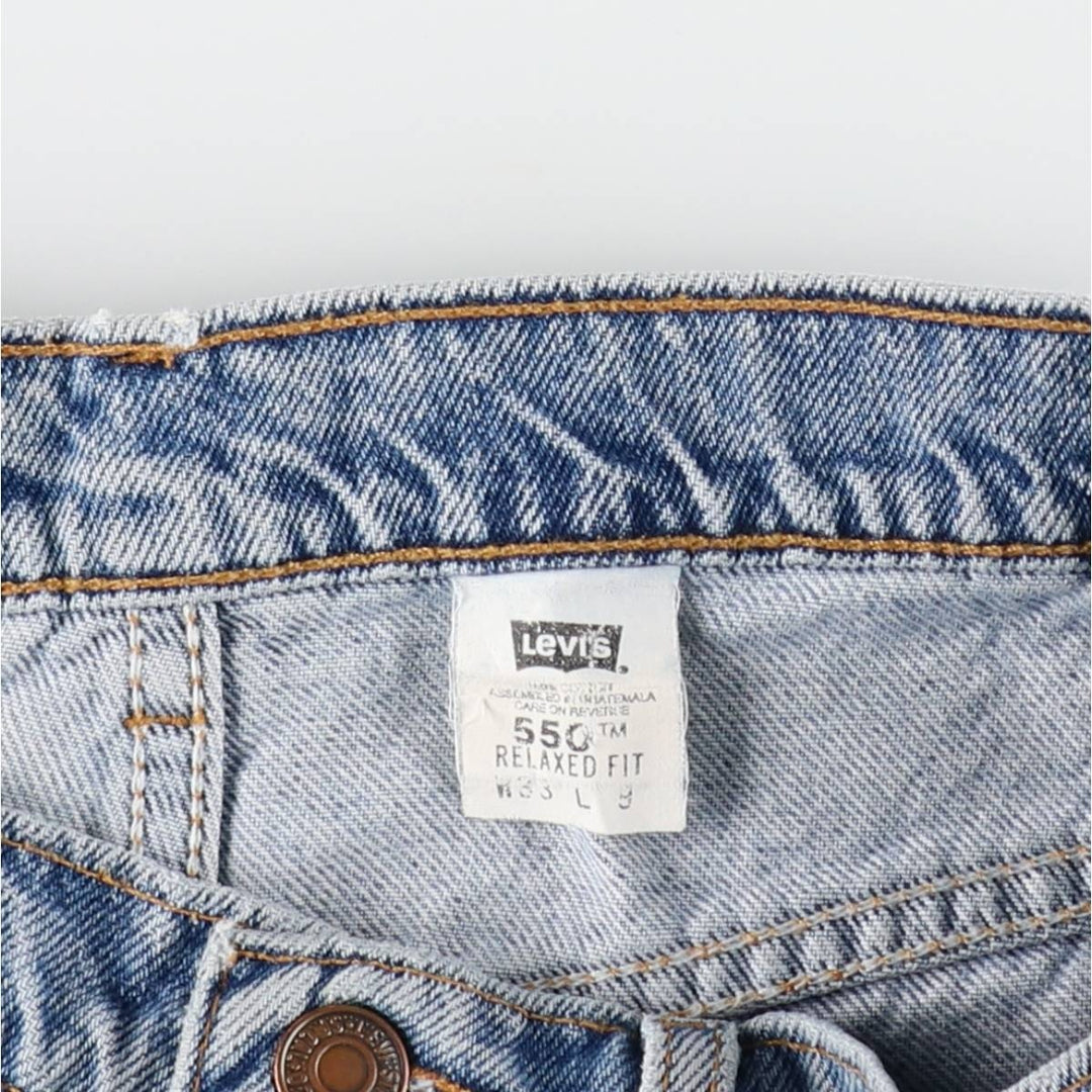 1990'S Levi's 550 Relaxed Fit 34550-1714 Denim Shorts, Men's W32 (approx.), Vintage cotton Blue type light blue Vintage Second Hand