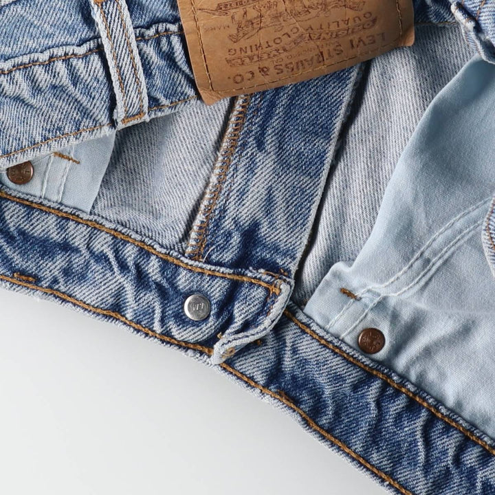 1990'S Levi's 550 Relaxed Fit 34550-1714 Denim Shorts, Men's W32 (approx.), Vintage cotton Blue type light blue Vintage Second Hand