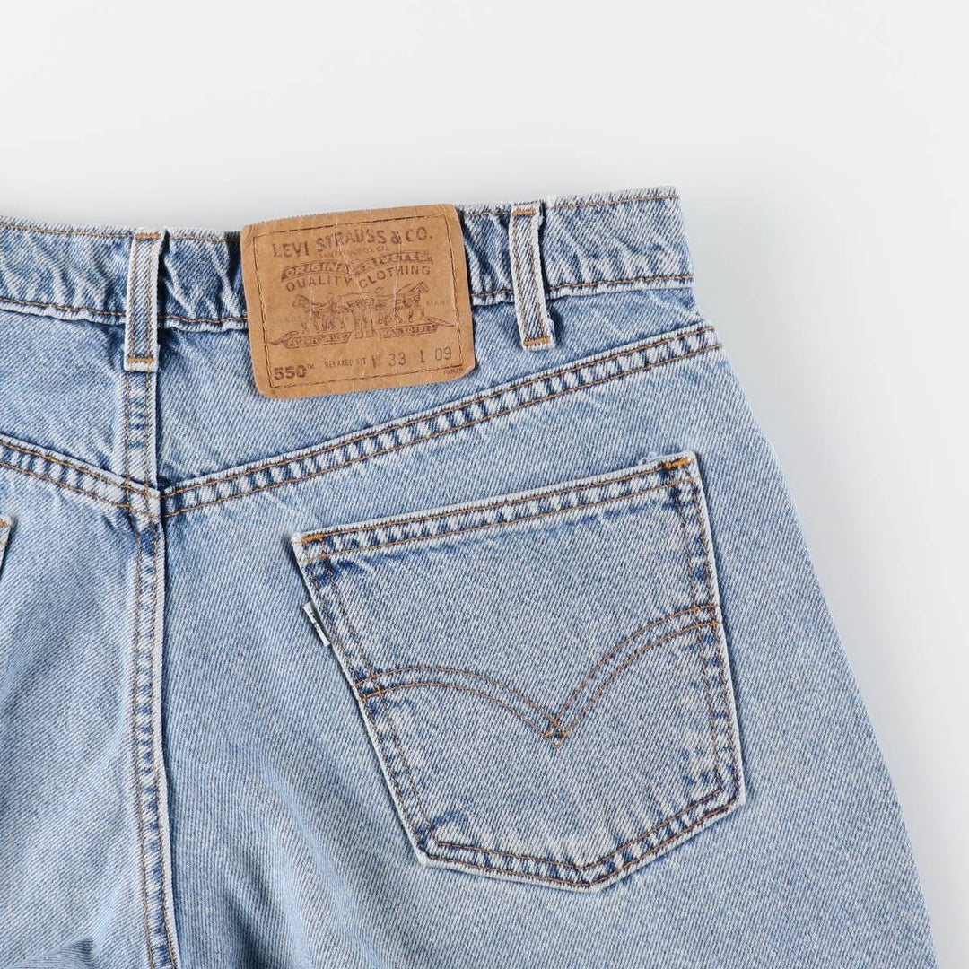1990'S Levi's 550 Relaxed Fit 34550-1714 Denim Shorts, Men's W32 (approx.), Vintage cotton Blue type light blue Vintage Second Hand