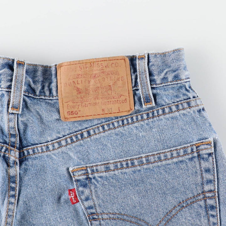 1990'S Levi's 550 Relaxed Fit 34550-1891 Denim Shorts, Men's W30 (approx.), Vintage cotton Blue type light blue Vintage Second Hand