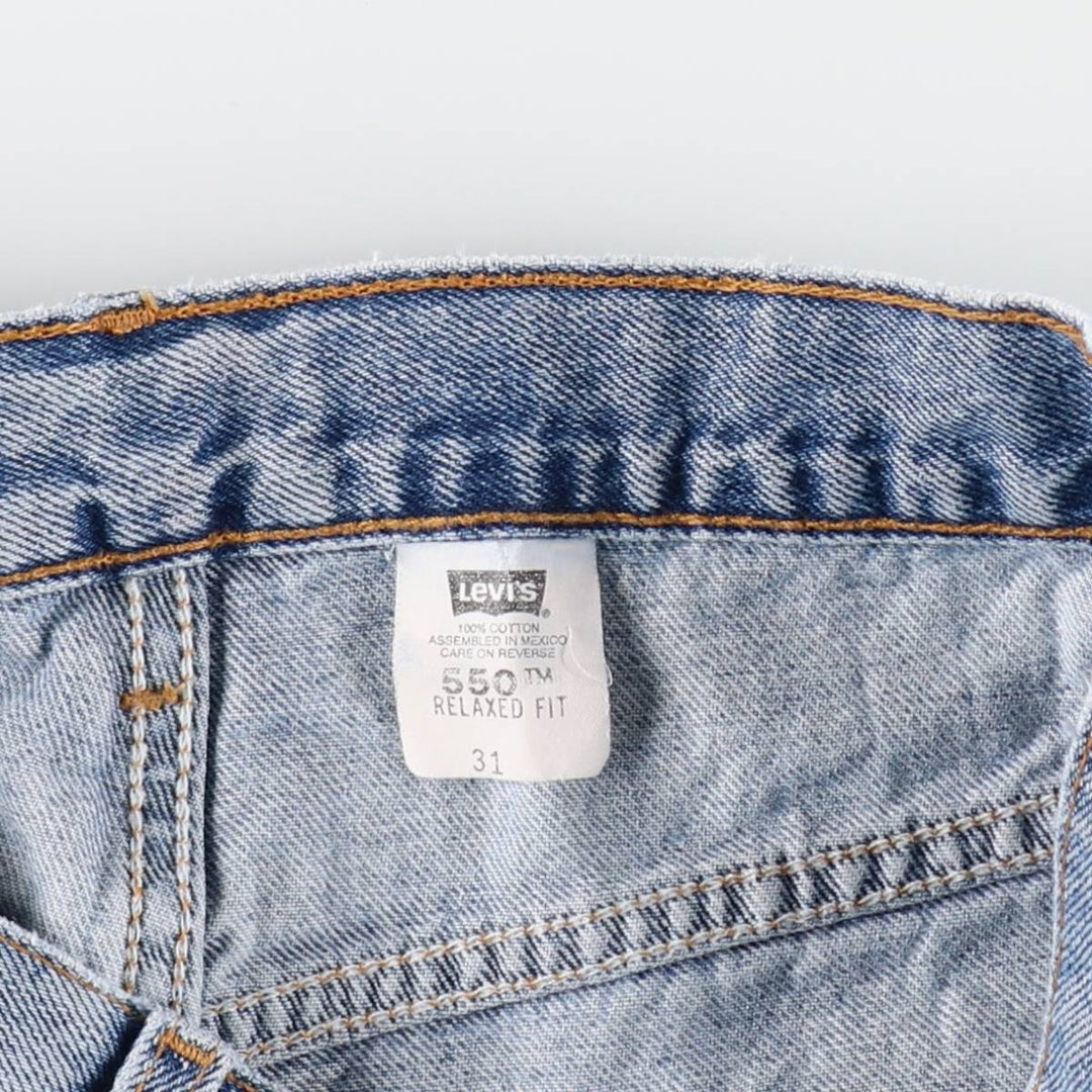 1990'S Levi's 550 Relaxed Fit 34550-1891 Denim Shorts, Men's W30 (approx.), Vintage cotton Blue type light blue Vintage Second Hand