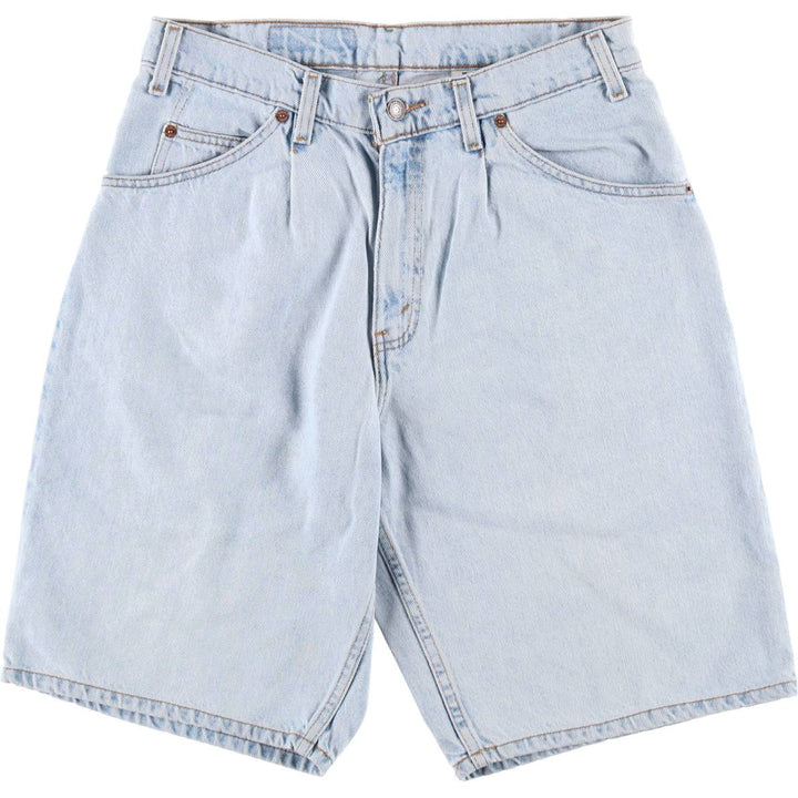 90'S Levi's 580 Baggy Fit 36580-1734 Orange Tab Denim Shorts (Men's W32 equivalent) cotton Blue type light blue Vintage Second Hand