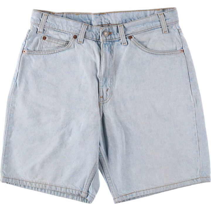90'S Levi's 550 Relaxed Fit 34550-1734 Orange Tab Denim Shorts (Men's W32 equivalent) cotton Blue type light blue Vintage Second Hand