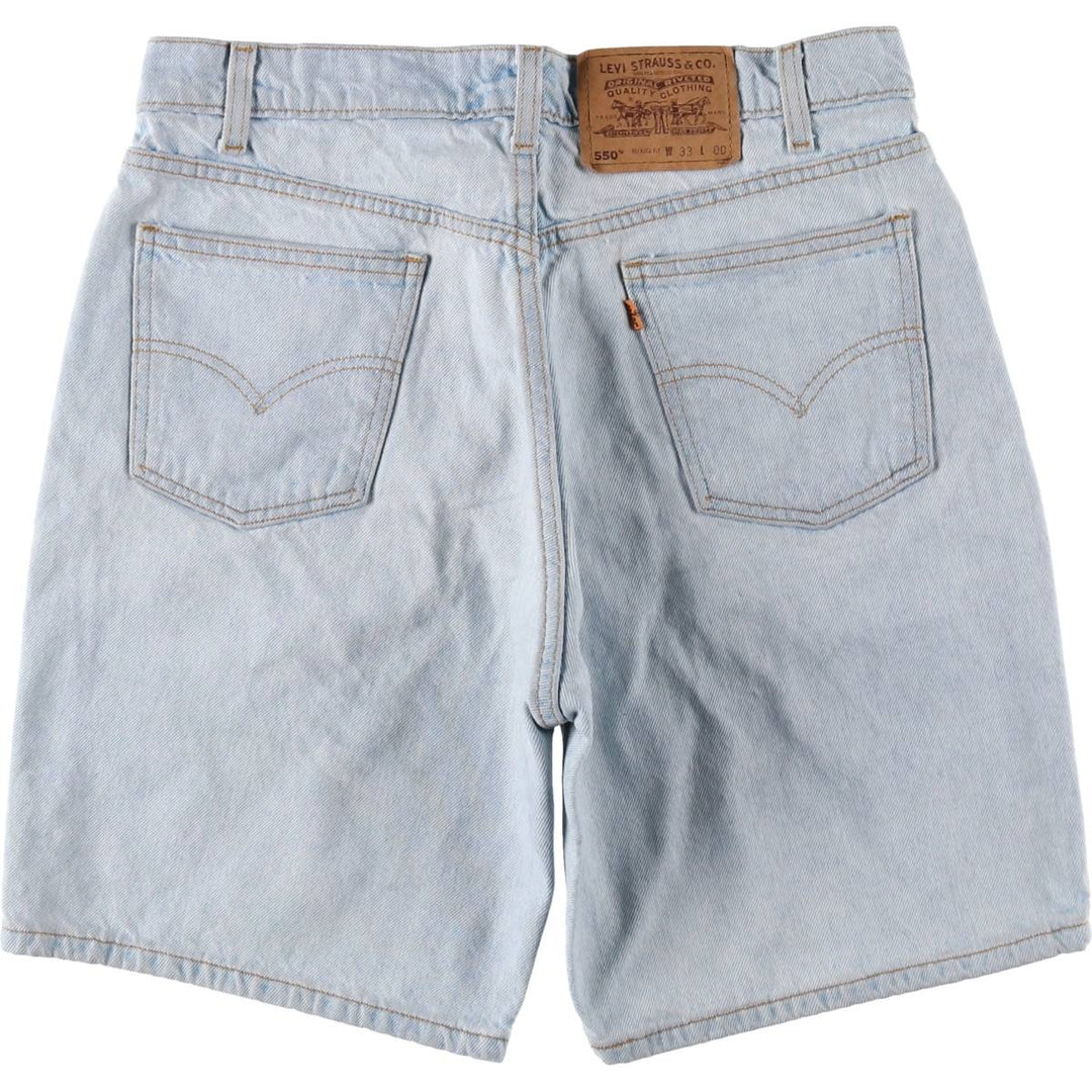 90'S Levi's 550 Relaxed Fit 34550-1734 Orange Tab Denim Shorts (Men's W32 equivalent) cotton Blue type light blue Vintage Second Hand