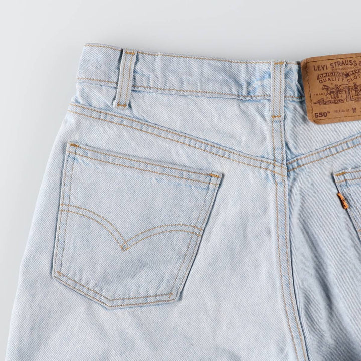 90'S Levi's 550 Relaxed Fit 34550-1734 Orange Tab Denim Shorts (Men's W32 equivalent) cotton Blue type light blue Vintage Second Hand