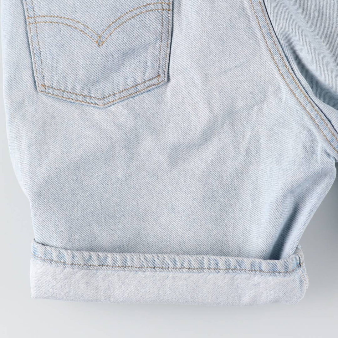 90'S Levi's 550 Relaxed Fit 34550-1734 Orange Tab Denim Shorts (Men's W32 equivalent) cotton Blue type light blue Vintage Second Hand