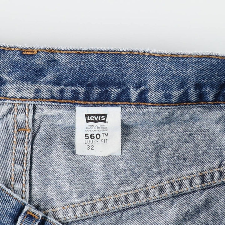 2000'S Levi's 560 Loose Fit Denim Shorts (Men's W32 equivalent) cotton blue type Vintage Second Hand