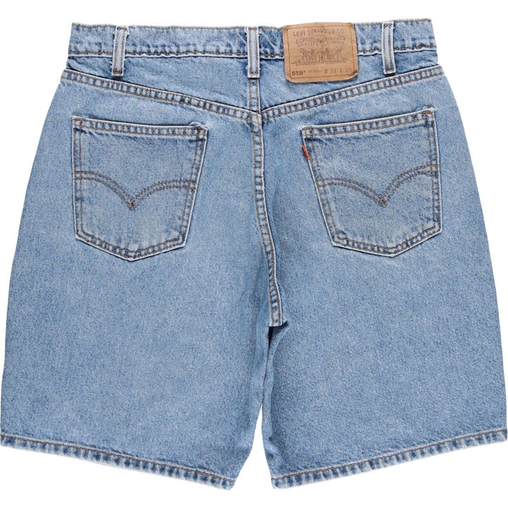 Levi's 550 Relaxed Fit Denim Shorts with Orange Tab, Men's Size 33 cotton blue type Vintage Second Hand