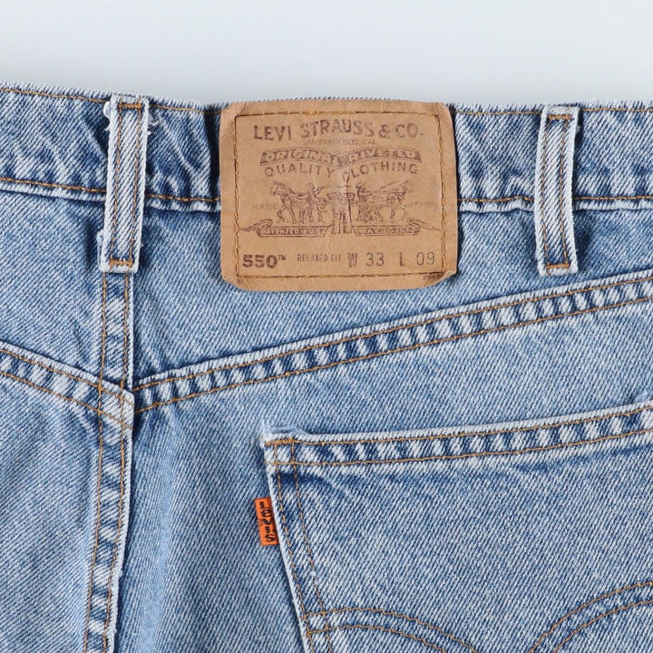 Levi's 550 Relaxed Fit Denim Shorts with Orange Tab, Men's Size 33 cotton blue type Vintage Second Hand