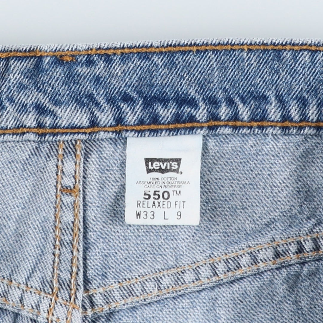 Levi's 550 Relaxed Fit Denim Shorts with Orange Tab, Men's Size 33 cotton blue type Vintage Second Hand