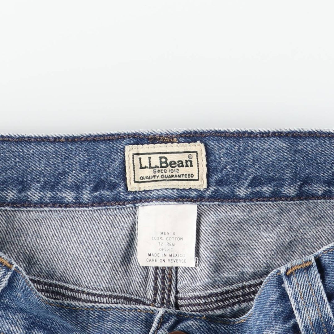 LLBean denim shorts, men's size W32 (approx.) cotton Blue type light blue Vintage Second Hand