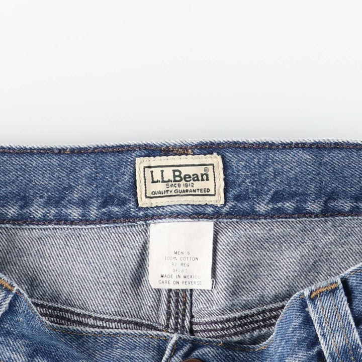 LLBean denim shorts, men's size W32 (approx.) cotton Blue type light blue Vintage Second Hand