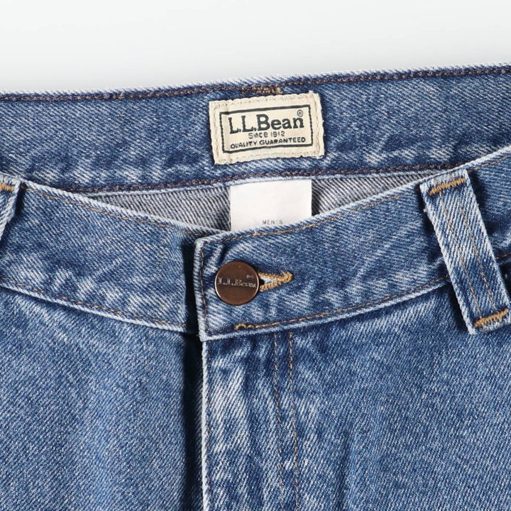 LLBean denim shorts, men's size W32 (approx.) cotton Blue type light blue Vintage Second Hand
