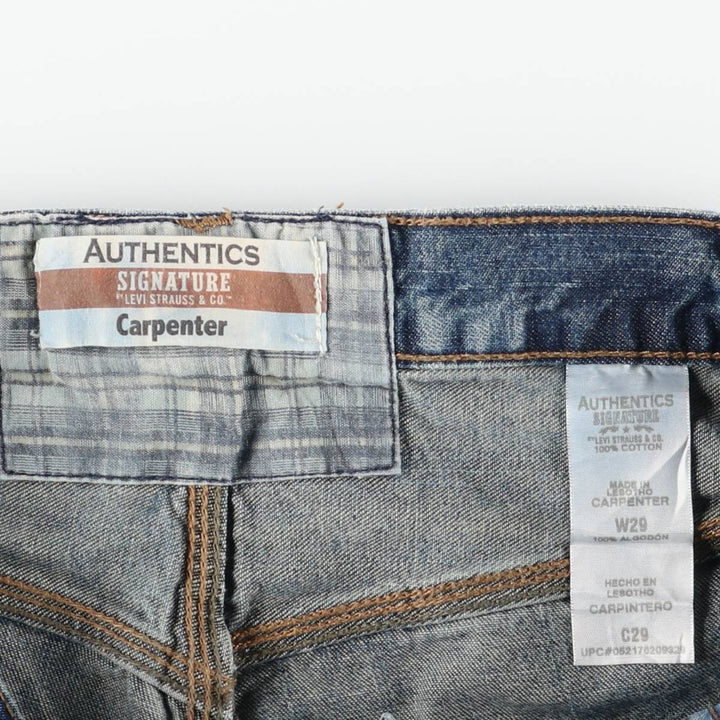 Levi's Signature by Levi Strauss & Co. CARPENTER Denim Painter Shorts (Men's W32 equivalent) cotton Blue type light blue Vintage Second Hand