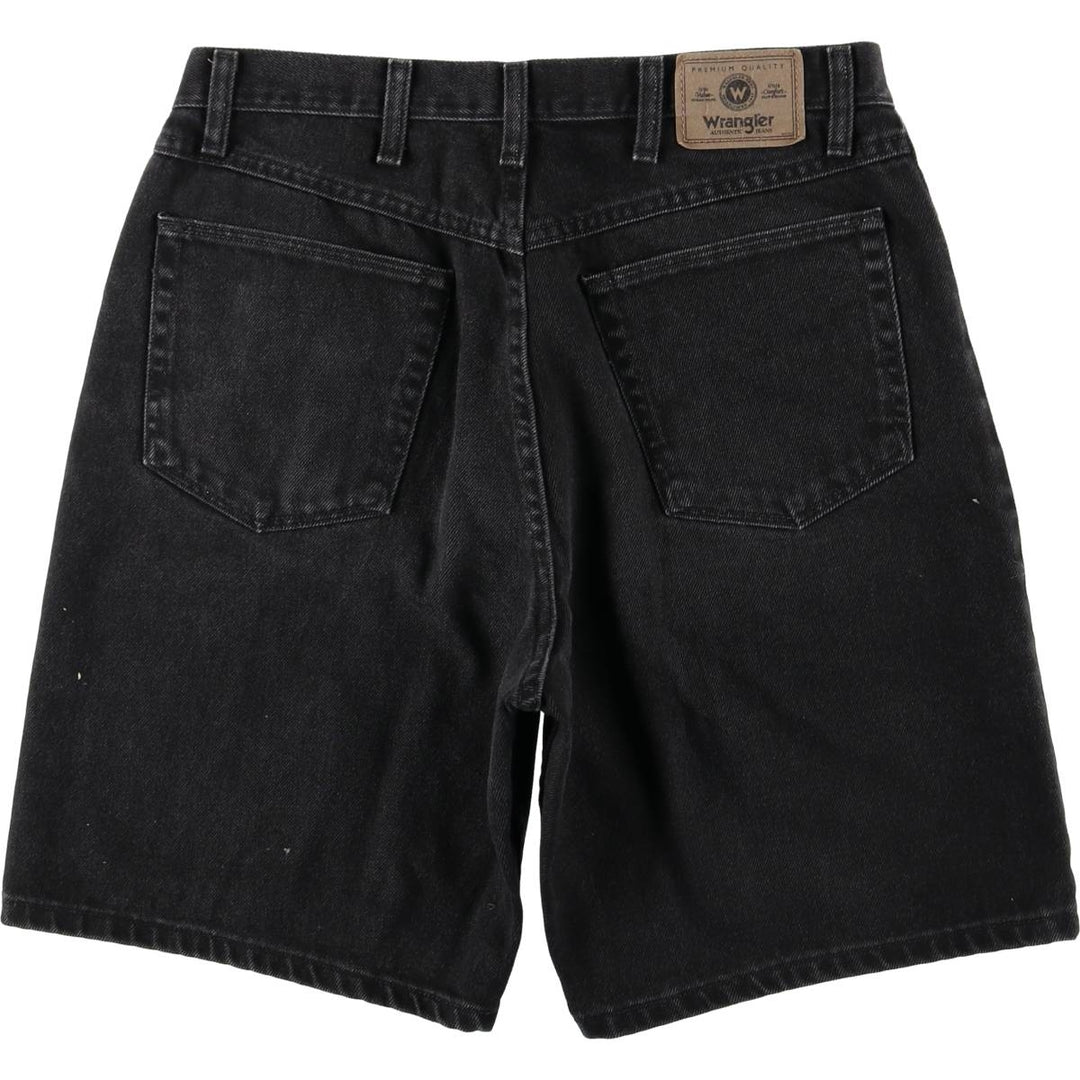 Wrangler Black Denim Shorts, Shorts, Men's, W34 cotton black type Vintage Second Hand