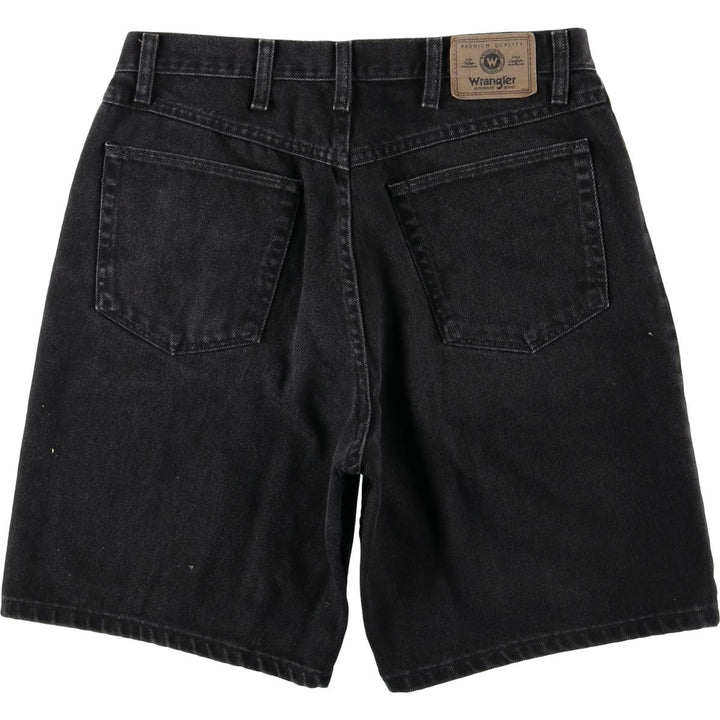 Wrangler Black Denim Shorts, Shorts, Men's, W34 cotton black type Vintage Second Hand
