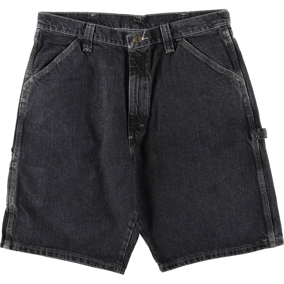 Wrangler Denim Painter Jorts Half Pants, Men's W35 (approx.) cotton black type Vintage Second Hand