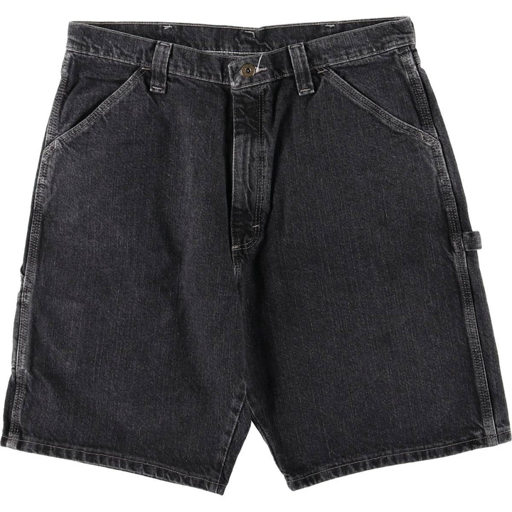 Wrangler Denim Painter Jorts Half Pants, Men's W35 (approx.) cotton black type Vintage Second Hand