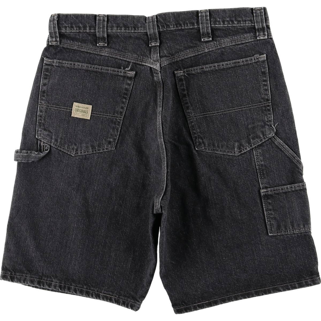 Wrangler Denim Painter Jorts Half Pants, Men's W35 (approx.) cotton black type Vintage Second Hand