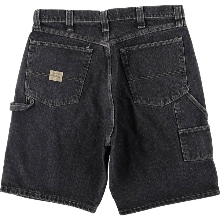 Wrangler Denim Painter Jorts Half Pants, Men's W35 (approx.) cotton black type Vintage Second Hand