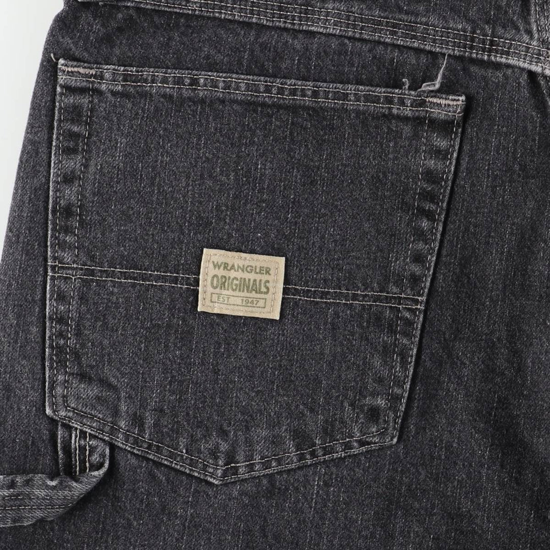 Wrangler Denim Painter Jorts Half Pants, Men's W35 (approx.) cotton black type Vintage Second Hand