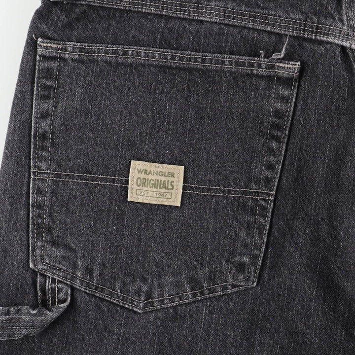 Wrangler Denim Painter Jorts Half Pants, Men's W35 (approx.) cotton black type Vintage Second Hand