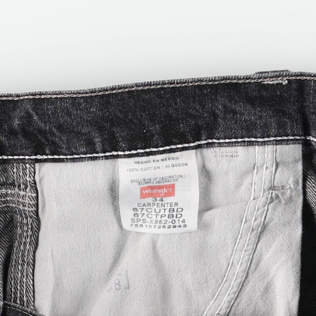 Wrangler Denim Painter Jorts Half Pants, Men's W35 (approx.) cotton black type Vintage Second Hand