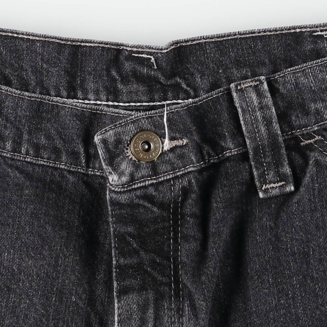 Wrangler Denim Painter Jorts Half Pants, Men's W35 (approx.) cotton black type Vintage Second Hand
