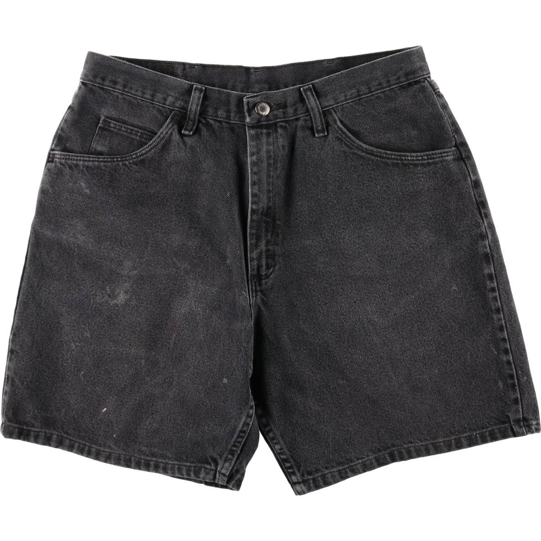 Wrangler Black Denim Shorts, Shorts, Men's, W34 cotton black type Vintage Second Hand
