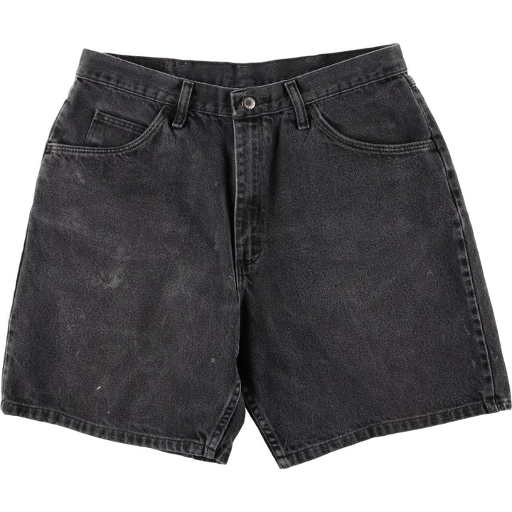 Wrangler Black Denim Shorts, Shorts, Men's, W34 cotton black type Vintage Second Hand