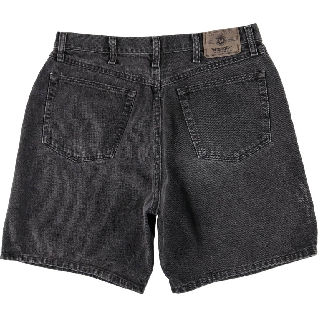 Wrangler Black Denim Shorts, Shorts, Men's, W34 cotton black type Vintage Second Hand