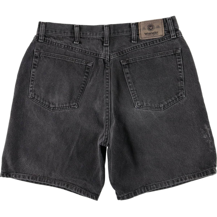 Wrangler Black Denim Shorts, Shorts, Men's, W34 cotton black type Vintage Second Hand
