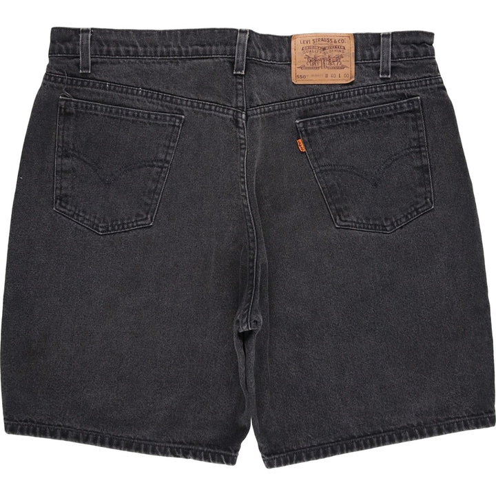 Big Size 90'S Levi's 550 Orange Tab Black Denim Shorts Men's W41 (approx.) Vintage cotton black type Vintage Second Hand