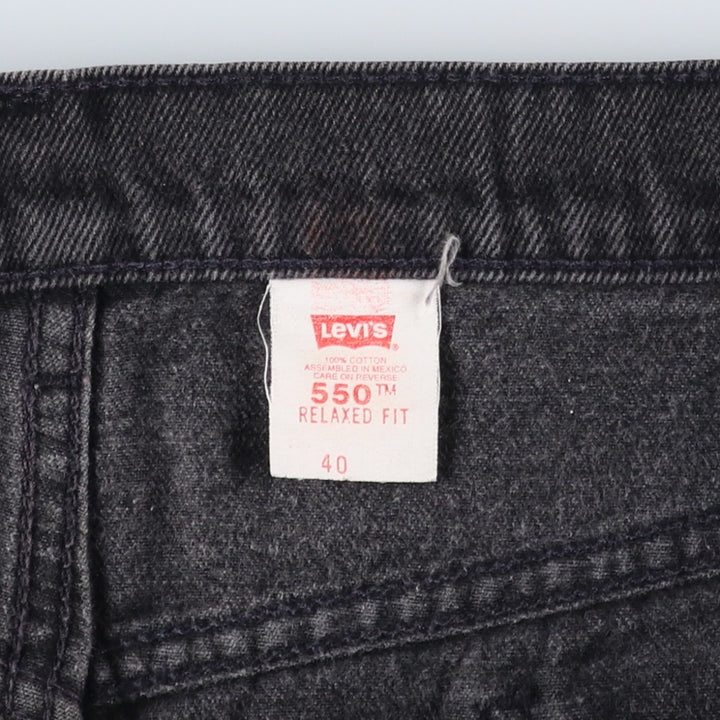 Big Size 90'S Levi's 550 Orange Tab Black Denim Shorts Men's W41 (approx.) Vintage cotton black type Vintage Second Hand