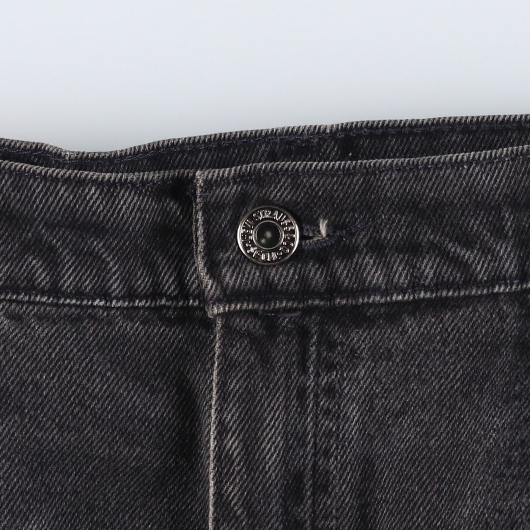Big Size 90'S Levi's 550 Orange Tab Black Denim Shorts Men's W41 (approx.) Vintage cotton black type Vintage Second Hand