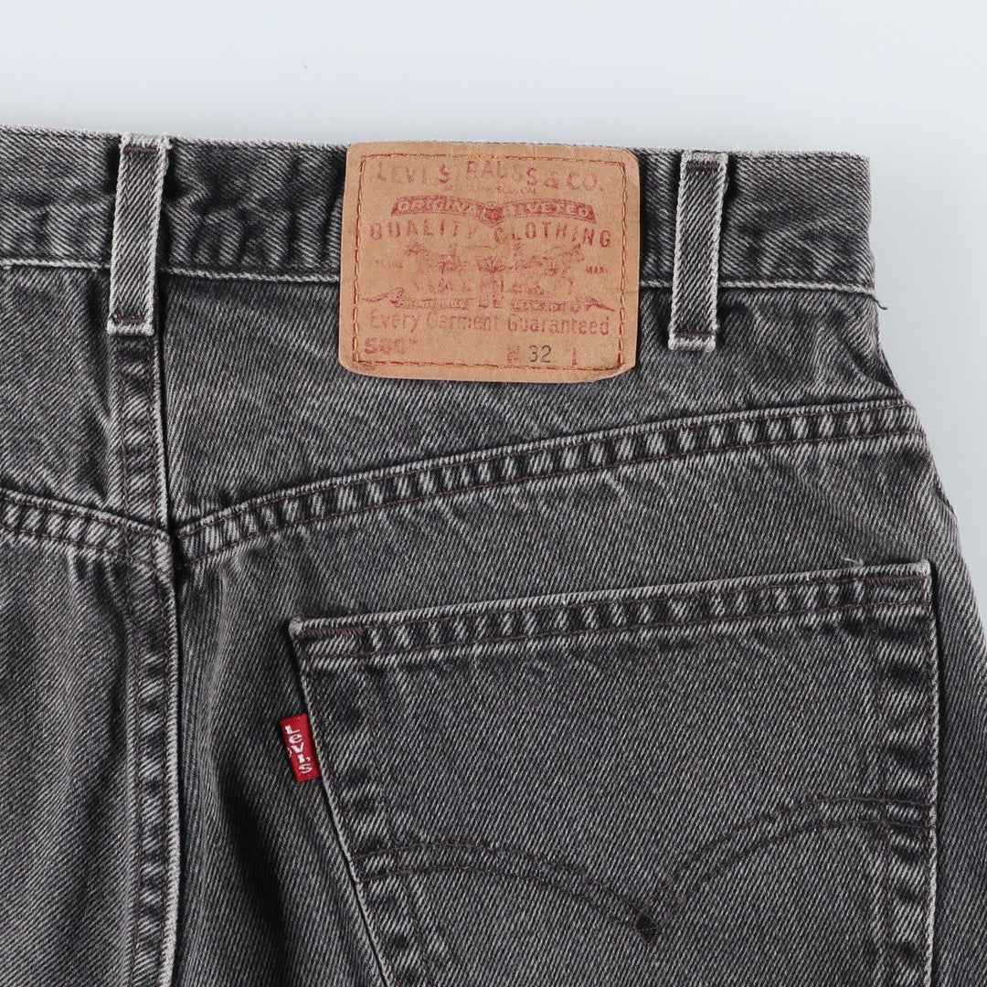 Levi's 560 Black Denim Shorts, Men's W33 (approx.) unclear gray type Vintage Second Hand