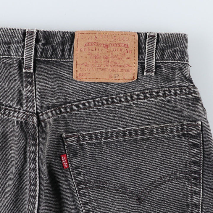 Levi's 560 Black Denim Shorts, Men's W33 (approx.) unclear gray type Vintage Second Hand