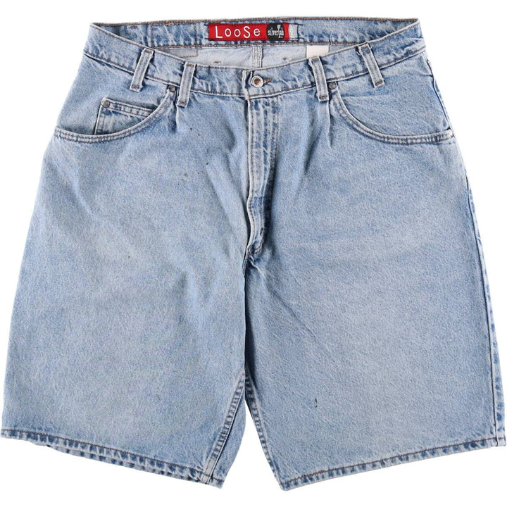 90'S Levi's Silver Tab Loose 33661-0791 Denim Shorts Half Pants Joys Made in USA Men's W37 equivalent cotton Blue type light blue Vintage Second Hand