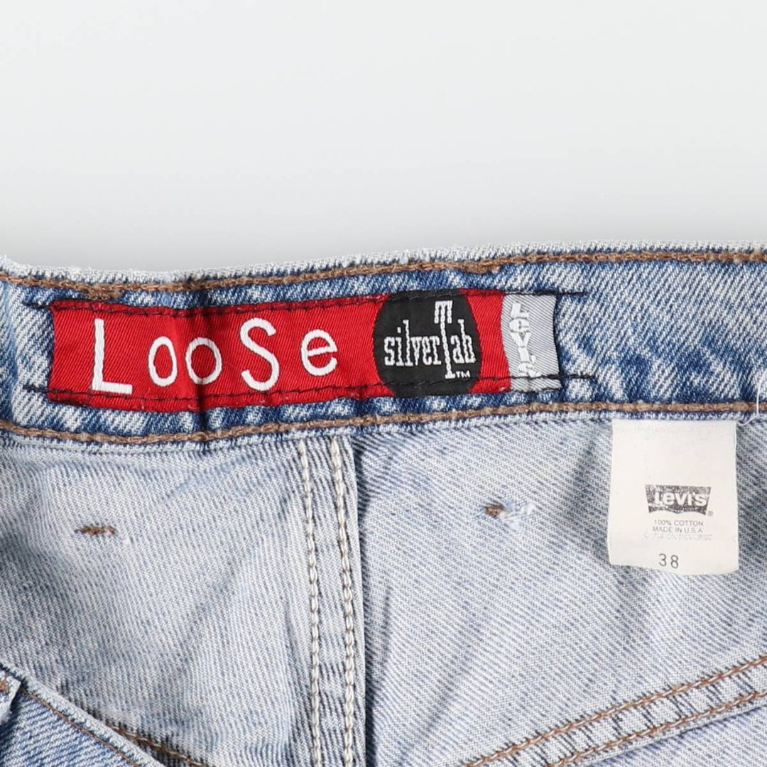 90'S Levi's Silver Tab Loose 33661-0791 Denim Shorts Half Pants Joys Made in USA Men's W37 equivalent cotton Blue type light blue Vintage Second Hand