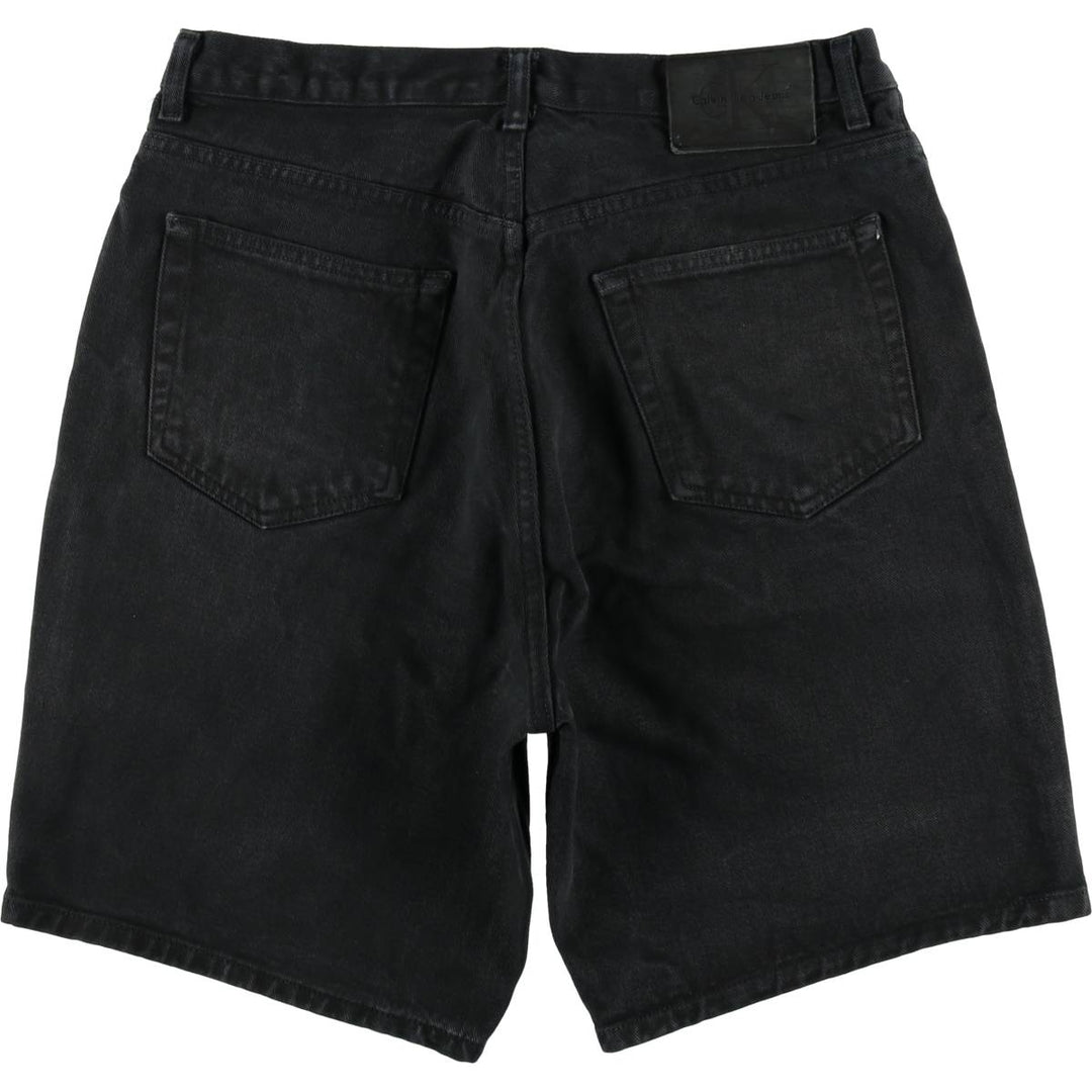90s-00'S Calvin Klein Jeans Black Denim Shorts, Men's Size W32 (approx.), Vintage cotton black type Vintage Second Hand