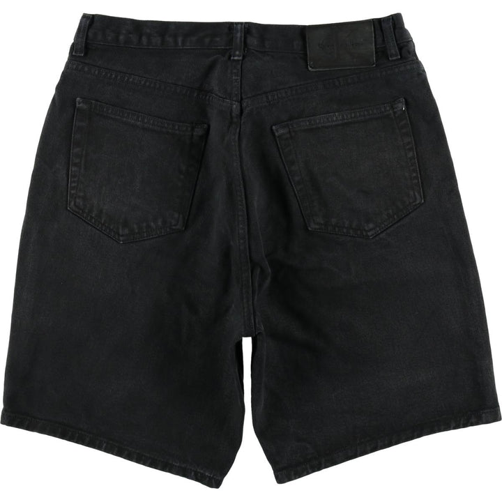 90s-00'S Calvin Klein Jeans Black Denim Shorts, Men's Size W32 (approx.), Vintage cotton black type Vintage Second Hand