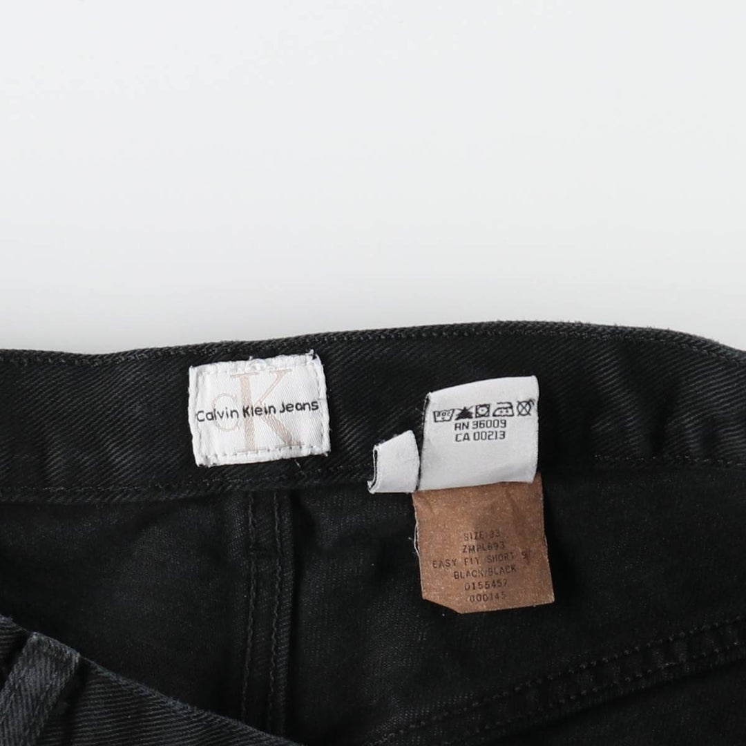 90s-00'S Calvin Klein Jeans Black Denim Shorts, Men's Size W32 (approx.), Vintage cotton black type Vintage Second Hand