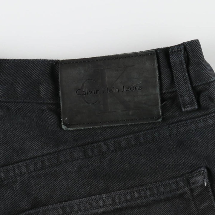 90s-00'S Calvin Klein Jeans Black Denim Shorts, Men's Size W32 (approx.), Vintage cotton black type Vintage Second Hand